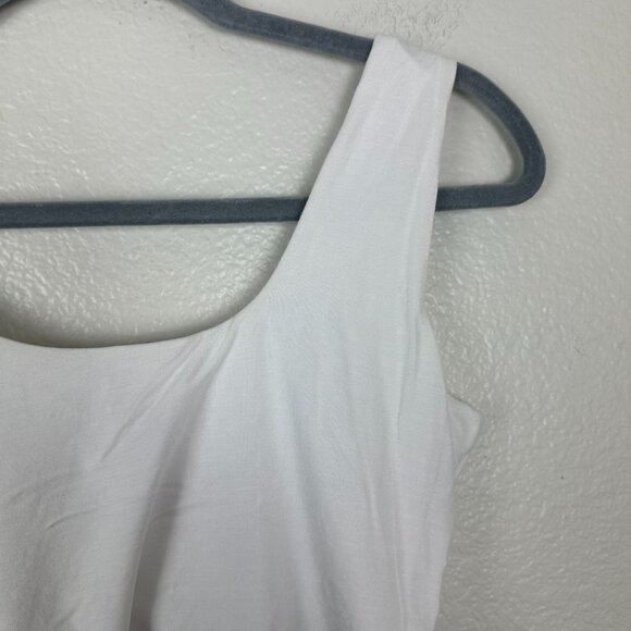 Re Ona White Signature Tank Crop L Stretchy Minimalist Contemporary Summer - Picture 10 of 11